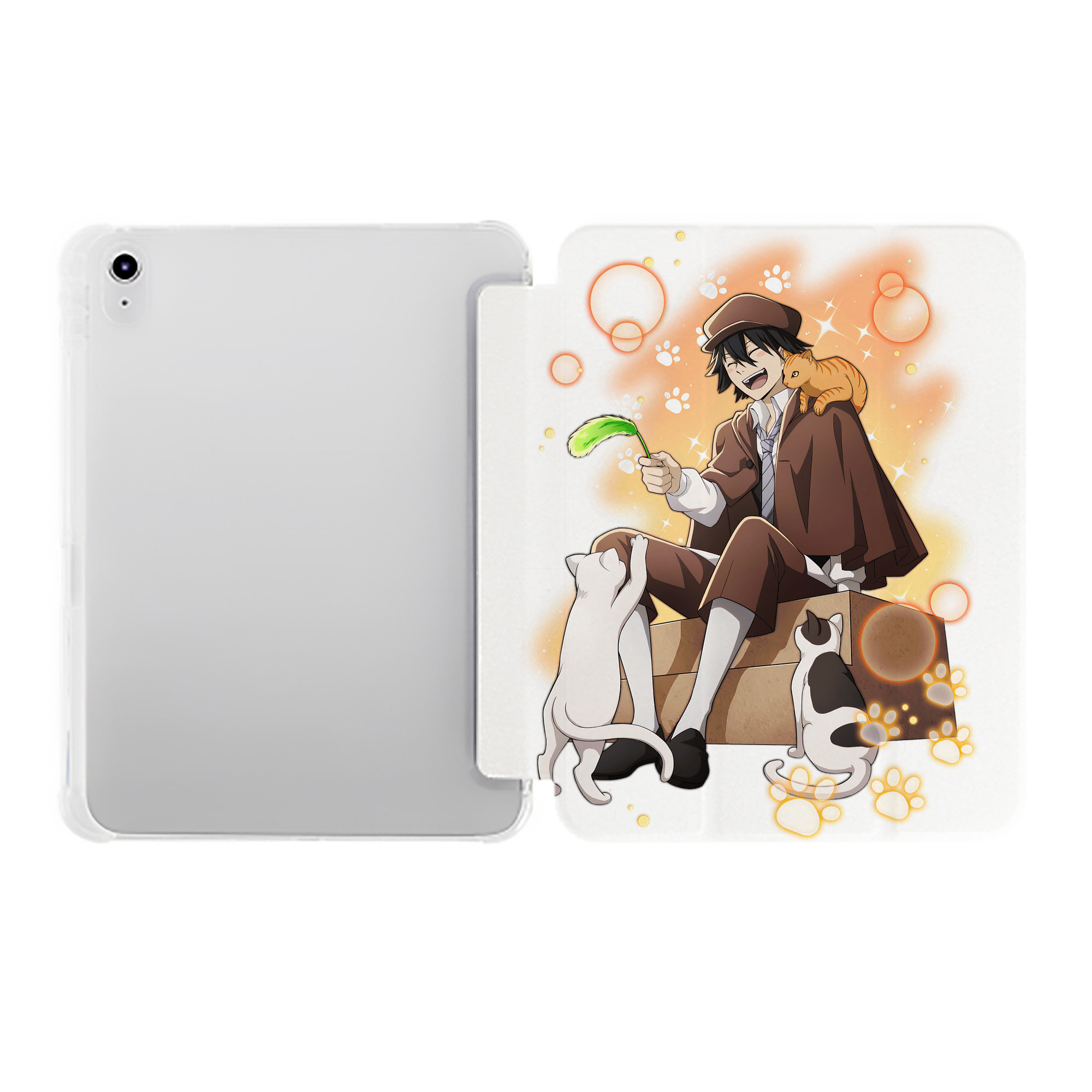 （画像用） 文豪ストレイドッグス Bungo Stray Dogs IPad ケース ペン収納付き 三つ折りスタンド PUレザー×シリコン 対応機種9.5/10.5/10.9インチ